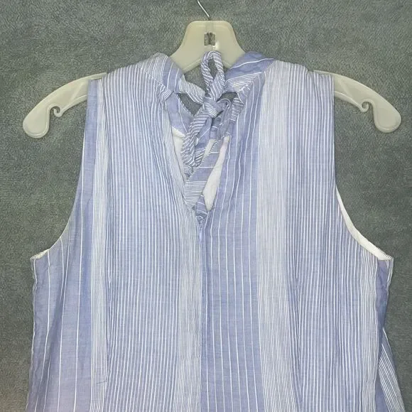 Calvin Klein Dress Womens 8 Blue Babydoll Sleeveless High Neck Lined Spring - Picture 8 of 10